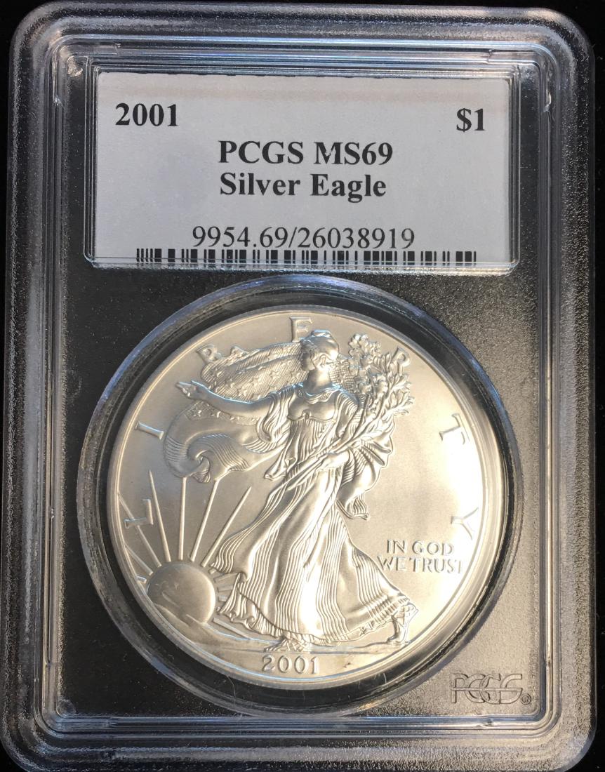 2001 $1 American Silver Eagle 1 oz. Fine Silver PCGS (1 of 2)