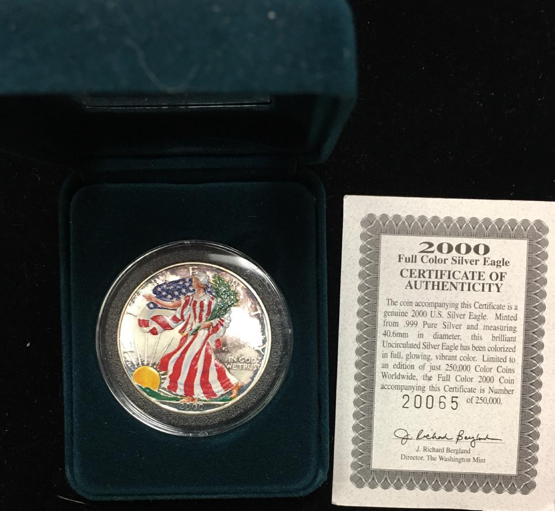 2000 $1 American Silver Eagle 1 oz Silver Colorized (1 of 3)
