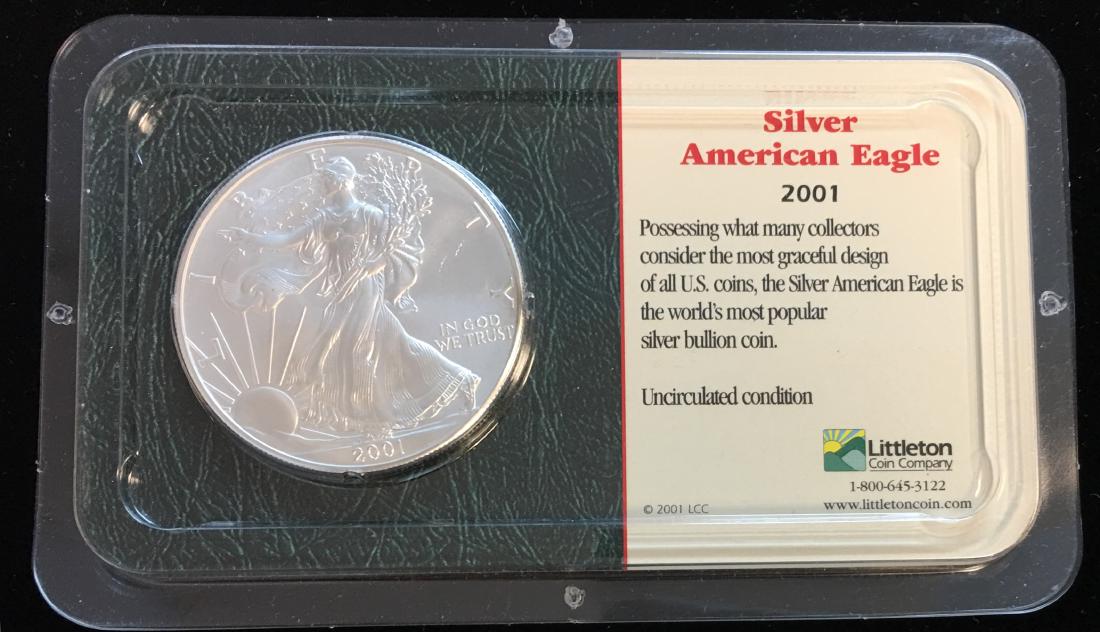 2001 $1 American Silver Eagle 1oz Littleton Coin (1 of 2)