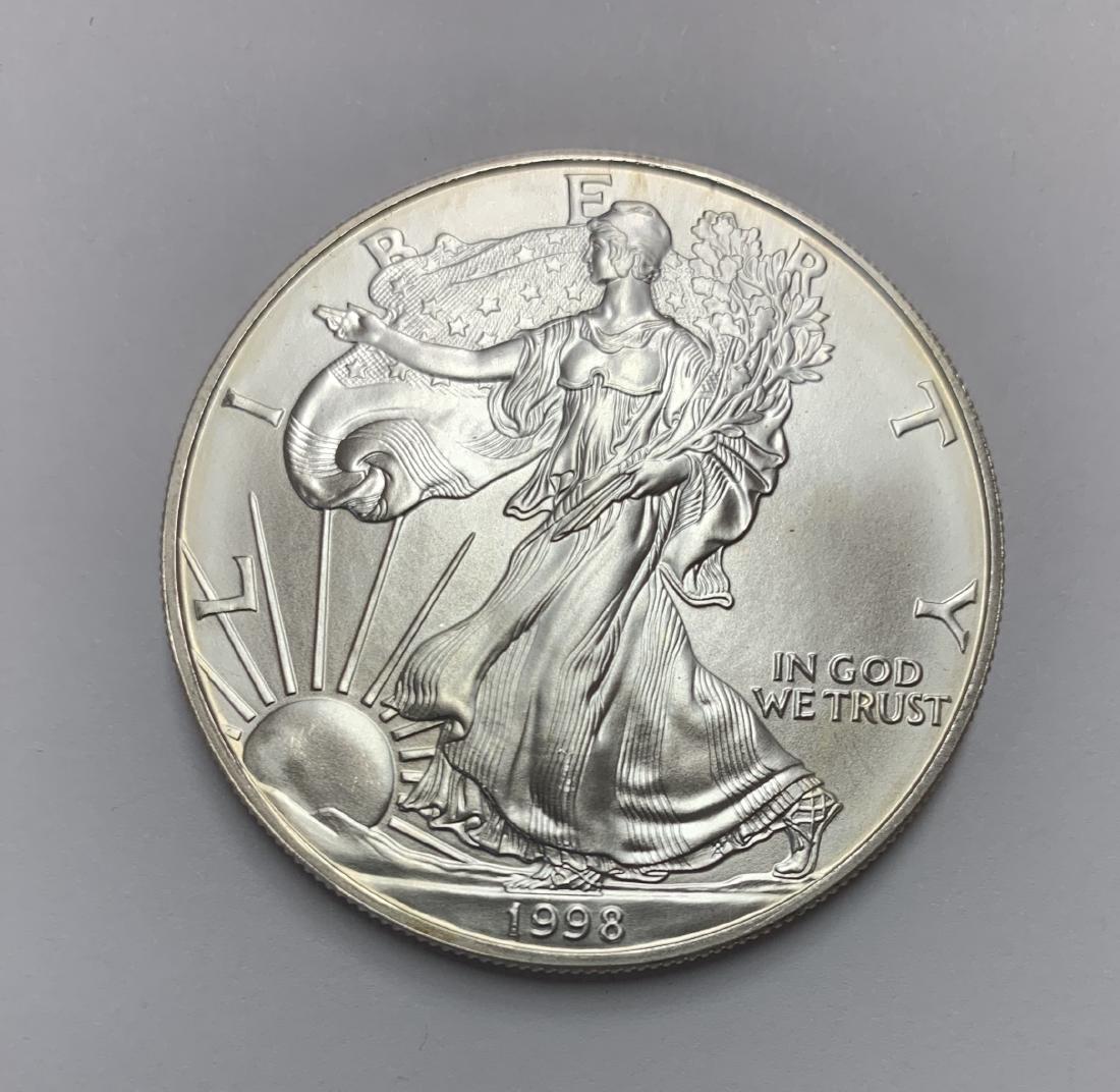 1998 $1 American Silver Eagle 1oz Fine Silver (1 of 2)