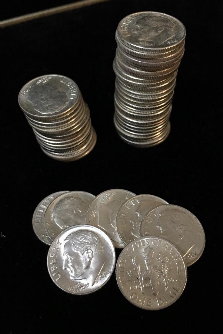 1964-P Roll of 50 Roosevelt Silver Dimes BU (1 of 1)