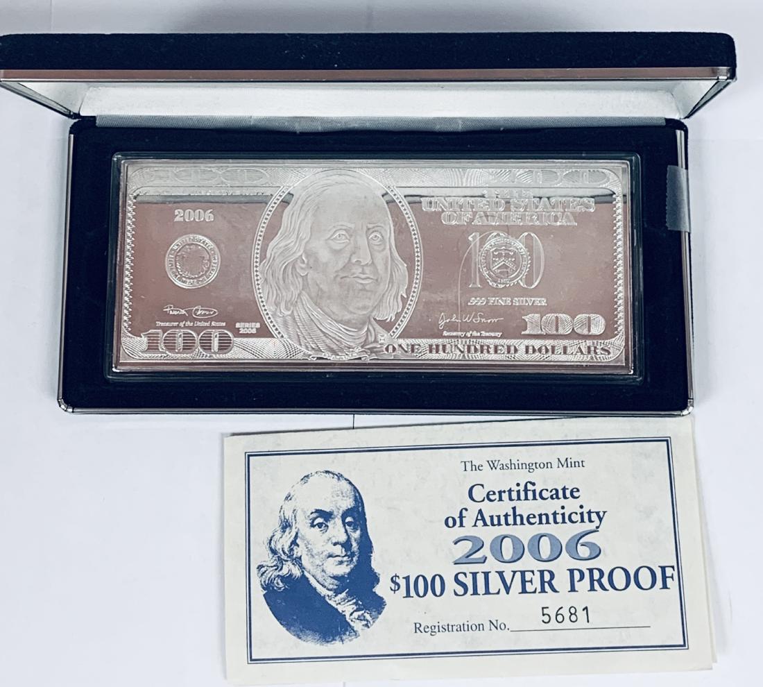 2006 $100 Franklin Quarter-Pound (4 toz) Silver Proof (1 of 3)