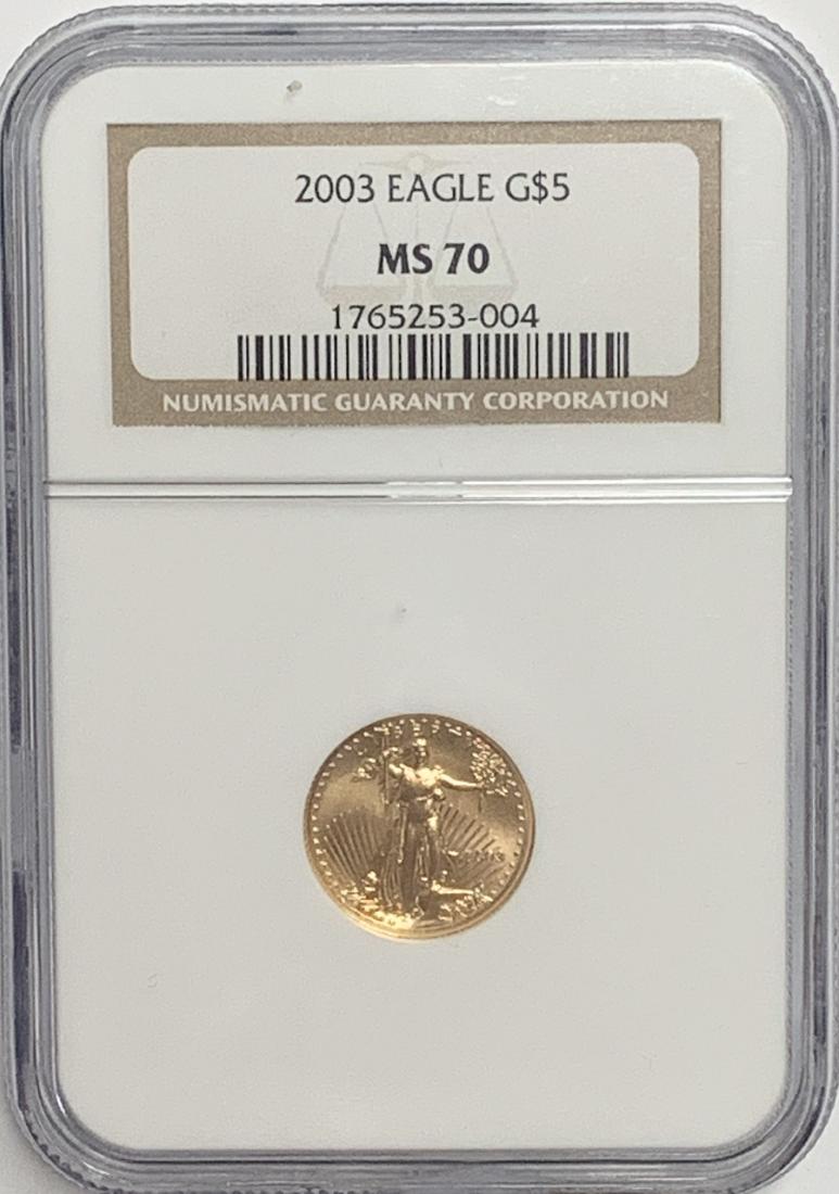2003 $5 American Gold Eagle 1/10 oz NGC MS70 - No Spots (1 of 4)