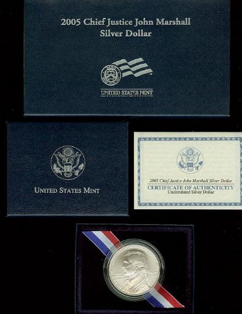 2005-P $1 Chief Justice John Marshall Commemorative: 2005-P $1 Chief Justice John Marshall Commemorative Silver Dollar in US Mint Original Government Packaging BU