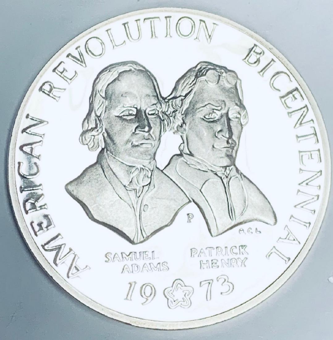 1973 Bicentennial American Revolution Commemorative: 1973 Bicentennial American Revolution Commemorative Sterling Silver Medal Proof - Approx. Weight 1 toz