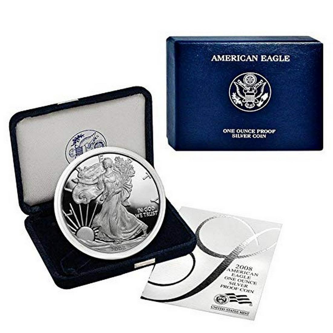 2008-W $1 Proof American Silver Eagle 1 oz ASE in OGP &: 2008-W American One Ounce Silver Eagle in Original Government Packaging