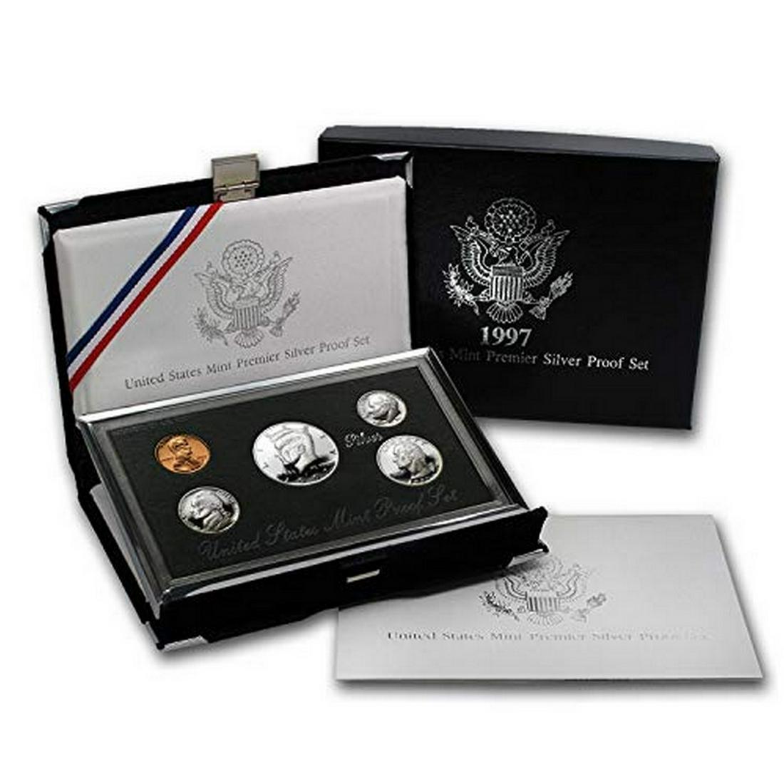 1997-S Premier Silver Proof Set in OGP & COA: 1997-S Premier Silver Proof Set in Original Government Packaging - Proof