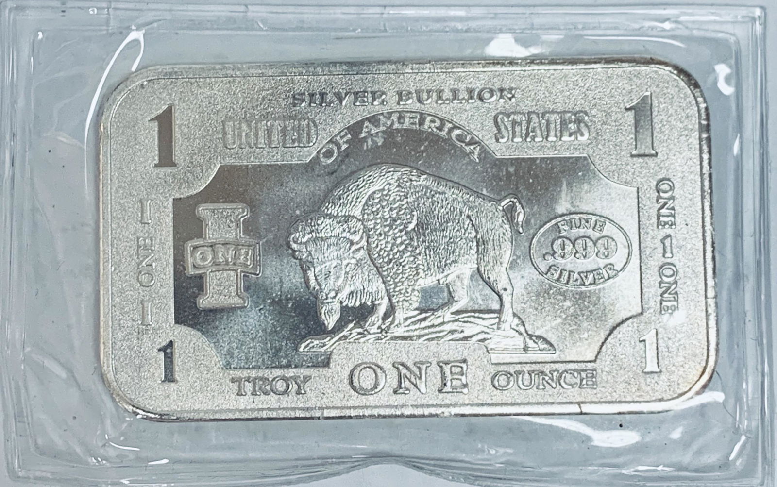 American Buffalo Bullion Bar 1 oz .999 Fine Silver: American Buffalo Bullion Bar 1 oz .999 Fine Silver Sealed