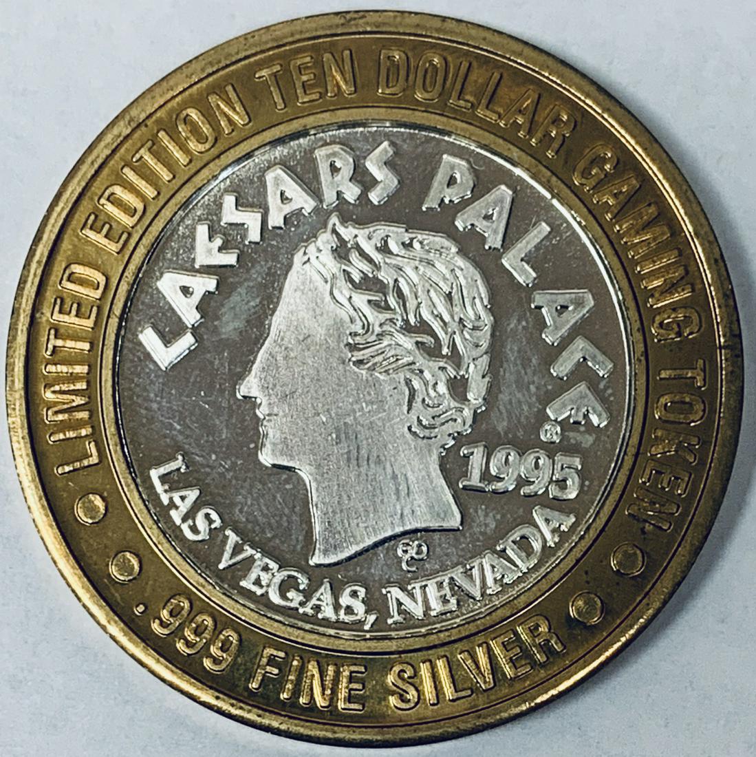 1995 Caesars Palace $10 Ten Dollars Gaming Token Las: 1995 Caesars Palace $10 Ten Dollars Gaming Token Las Vegas .999 Fine Silver Limited Edition