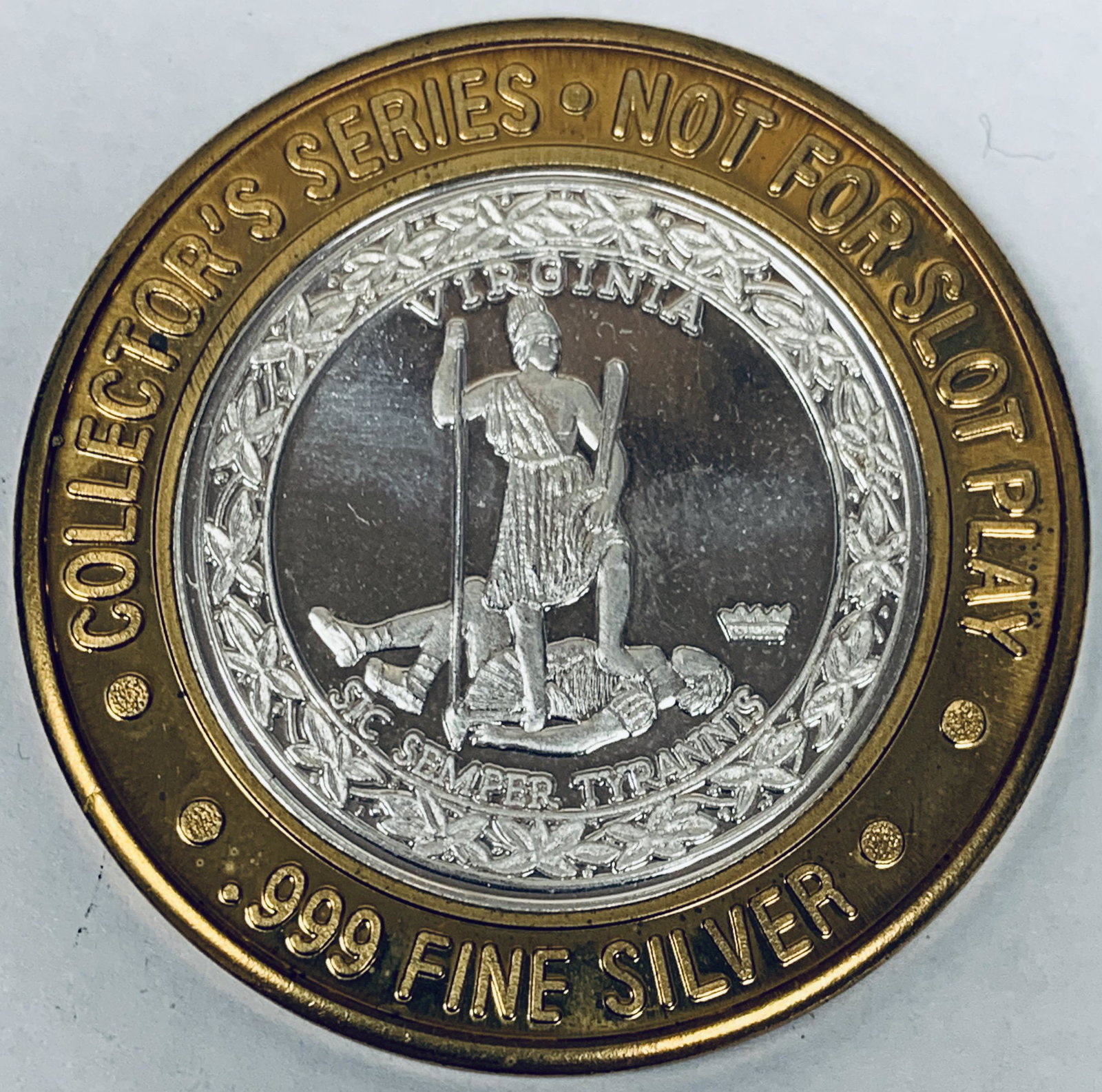 Virginia - The Grand Collector\'s Series $10 Casino: Virginia - The Grand A Bally\\'s Casino Resort Atlantic City New Jersey Collector\\'s Series $10 Casino Token .999 Fine Silver - Not Legal Tender - Not For Slot Play