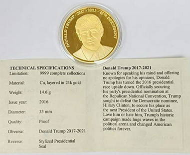 2016 President Donald Trump Commemorative Coin American: 2016 President Donald Trump Commemorative Coin American Mint