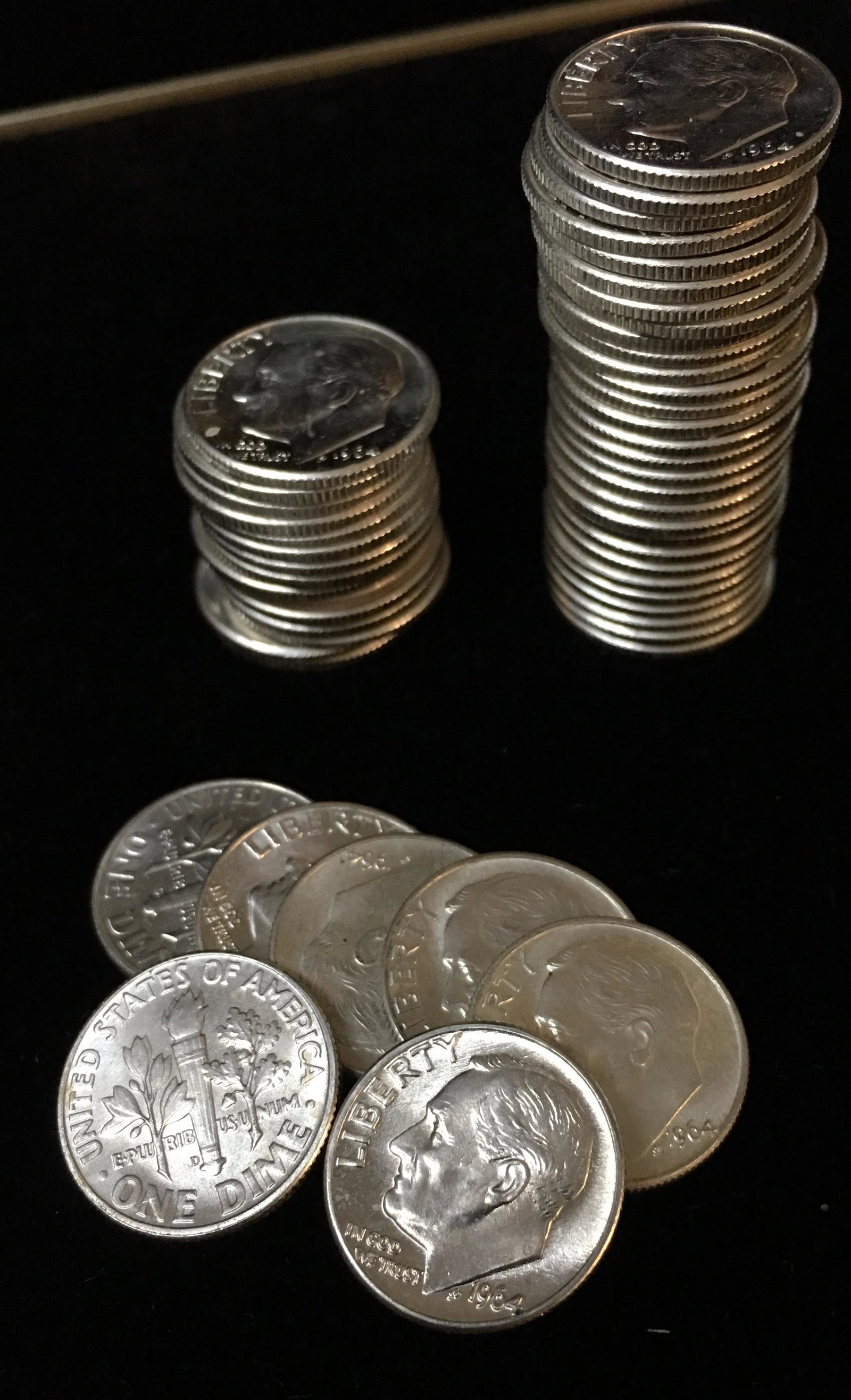 1964-D Roll of 50 Roosevelt Silver Dimes BU: 1964-D Roll of 50 Roosevelt Silver Dimes BU