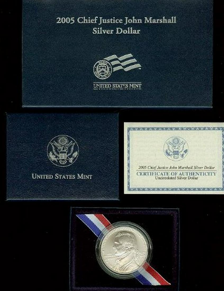 2005-P $1 Chief Justice John Marshall Commemorative: 2005-P $1 Chief Justice John Marshall Commemorative Silver Dollar in US Mint Original Government Packaging BU