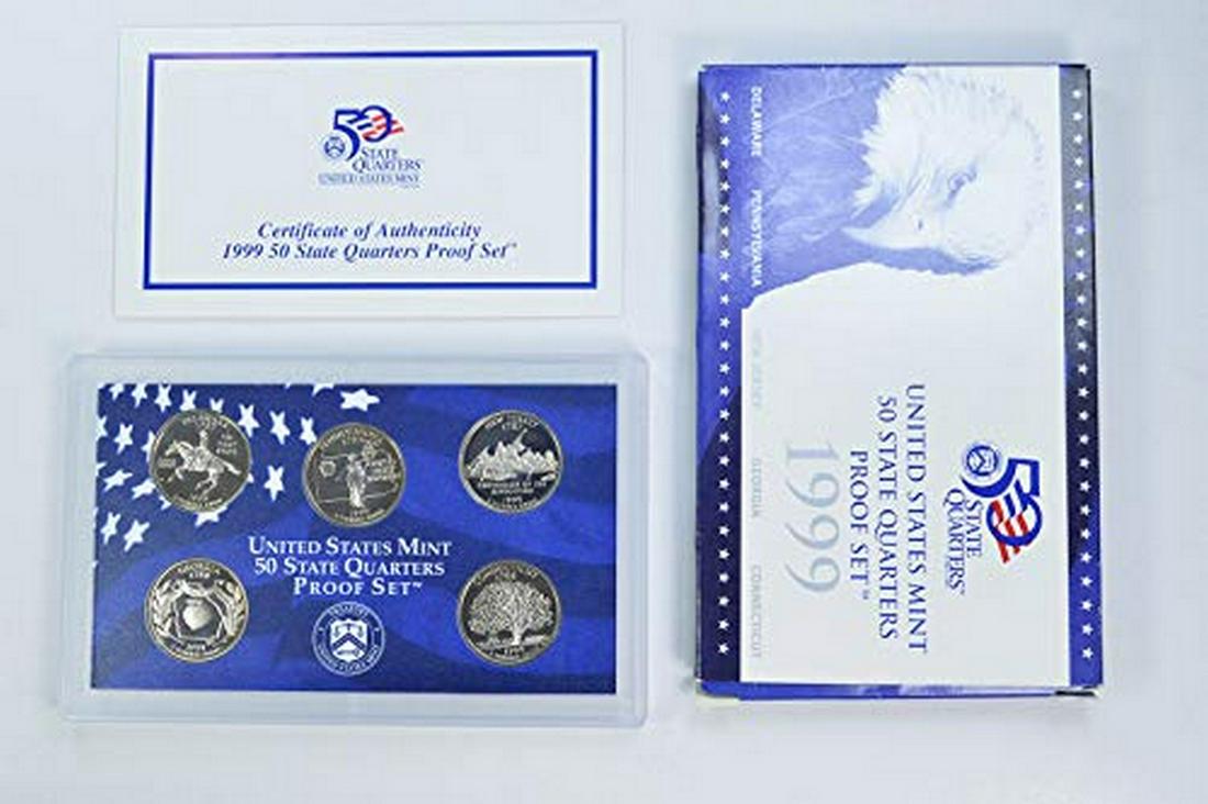 1999-S US Mint Quarter Proof Set in OGP & COA: 1999-S US Mint Quarter Proof Set in OGP & COA