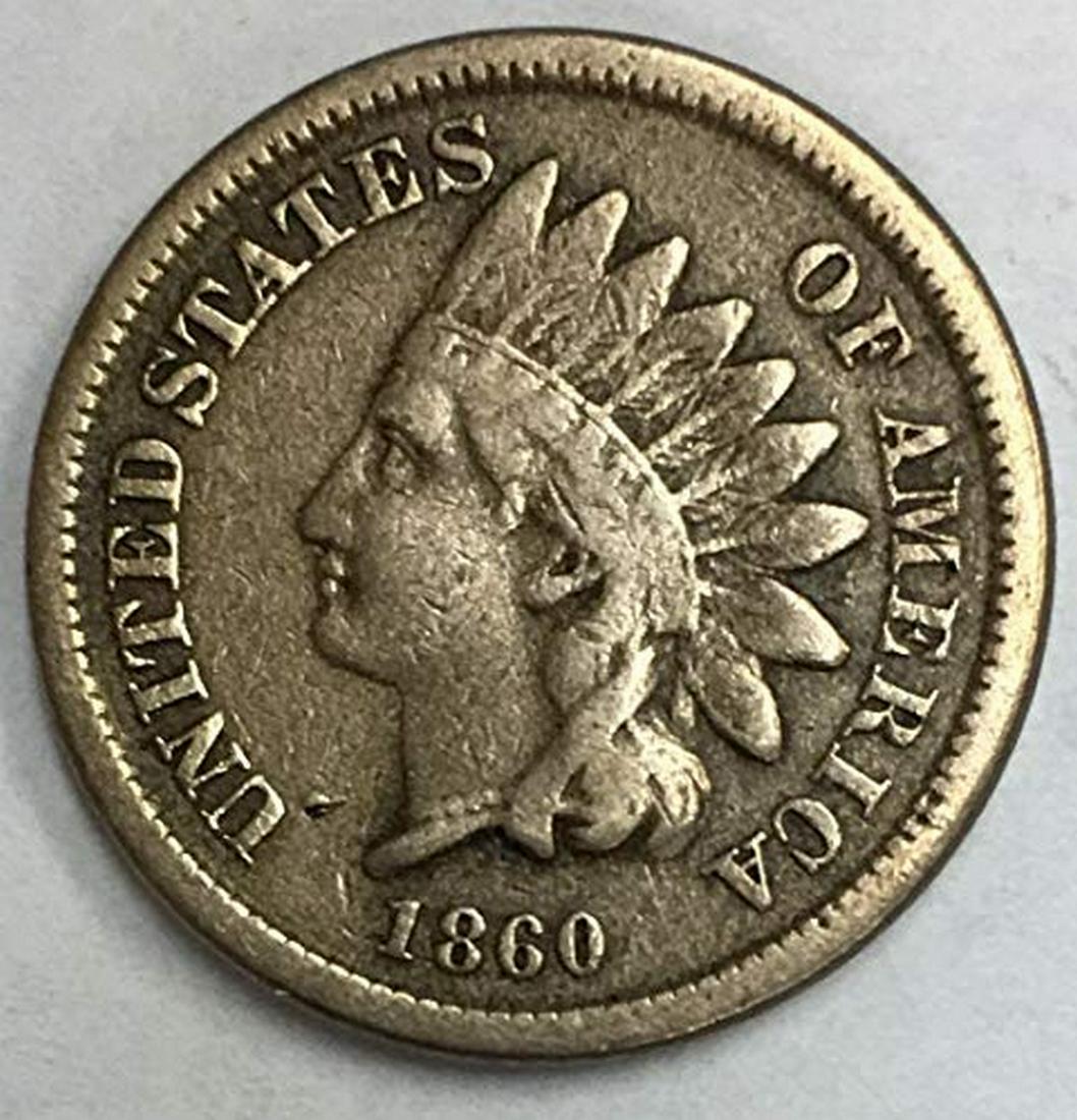 1860 Indian Head Cent Copper-Nickel 1c Fine (1 of 1)