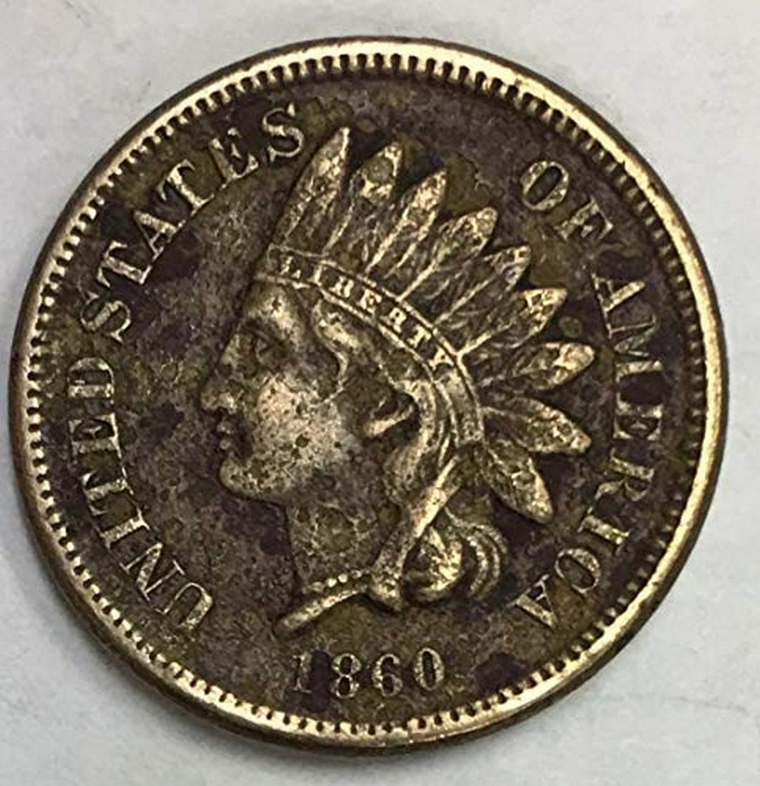 1860 Indian Head Cent Copper-Nickel 1c VF (1 of 1)