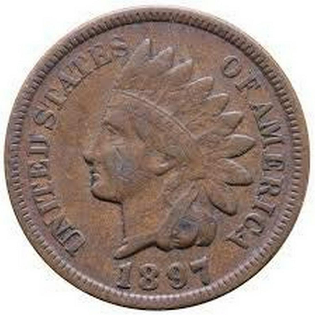 1897 Indian Head Cent Bronze Average Circulated Good to (1 of 1)