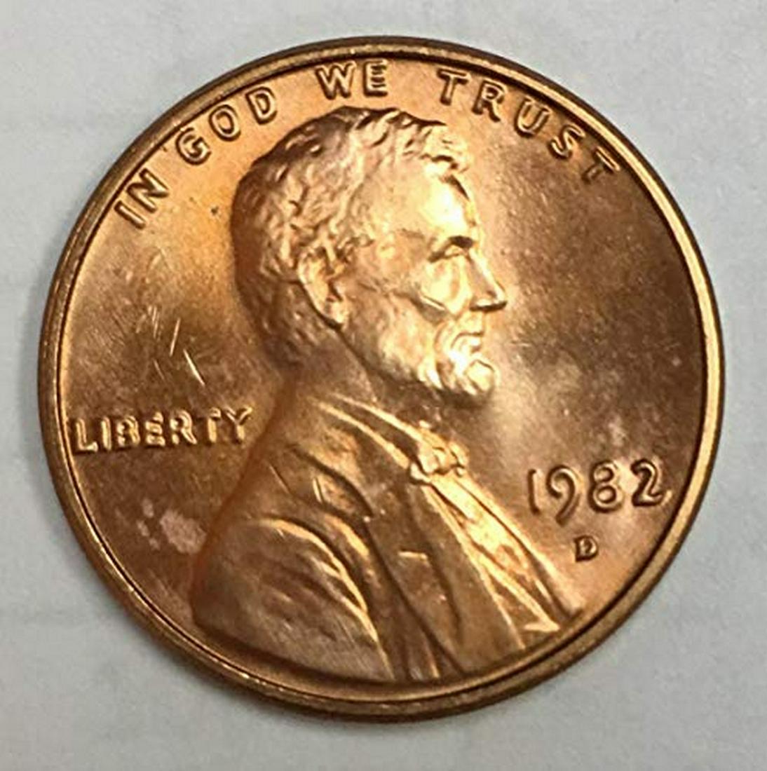 1982 D Large Date Zinc Lincoln Memorial Cent BU (1 of 1)