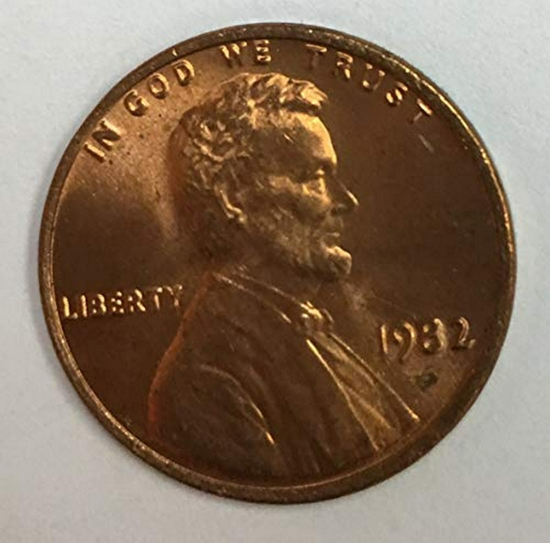 1982 P Large Date Zinc Lincoln Memorial Cent BU (1 of 1)