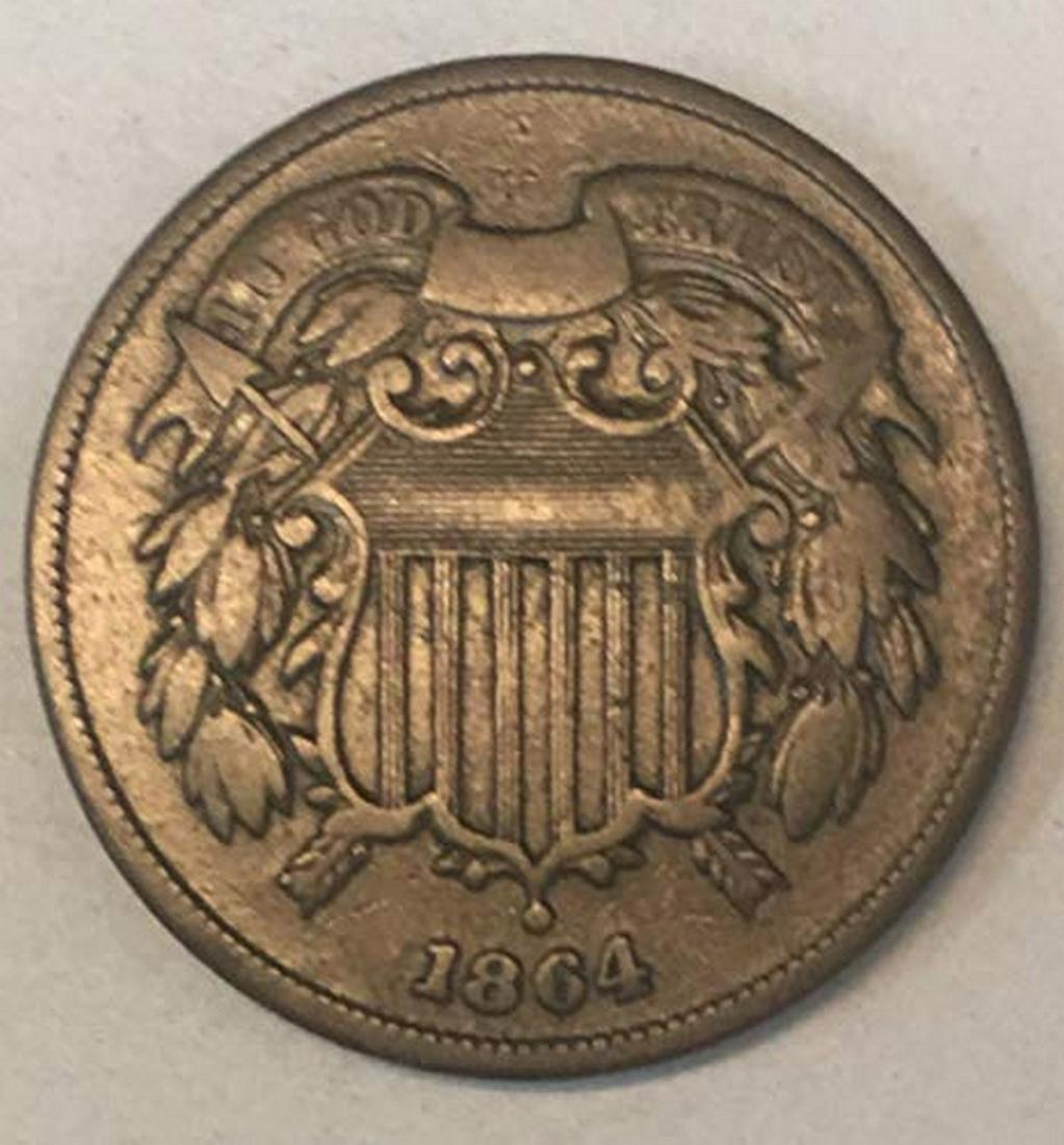 1864 Two-Cent Piece Large Motto 2c Good (1 of 1)
