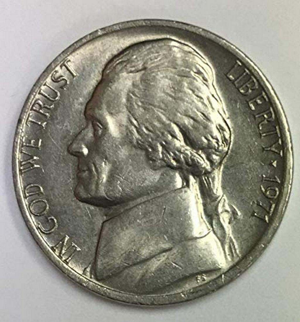 1971 P Jefferson Nickel Five-Cent Piece BU (1 of 1)