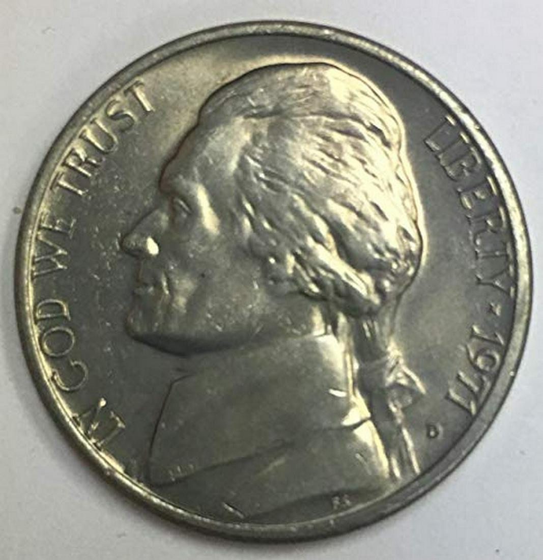 1971 D Jefferson Nickel Five-Cent Piece BU (1 of 1)