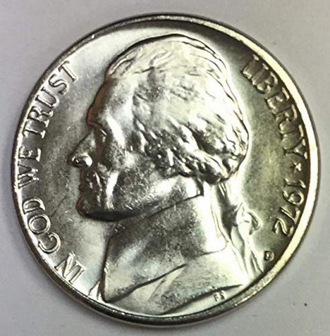 1972 D Jefferson Nickel Five-Cent Piece BU (1 of 1)
