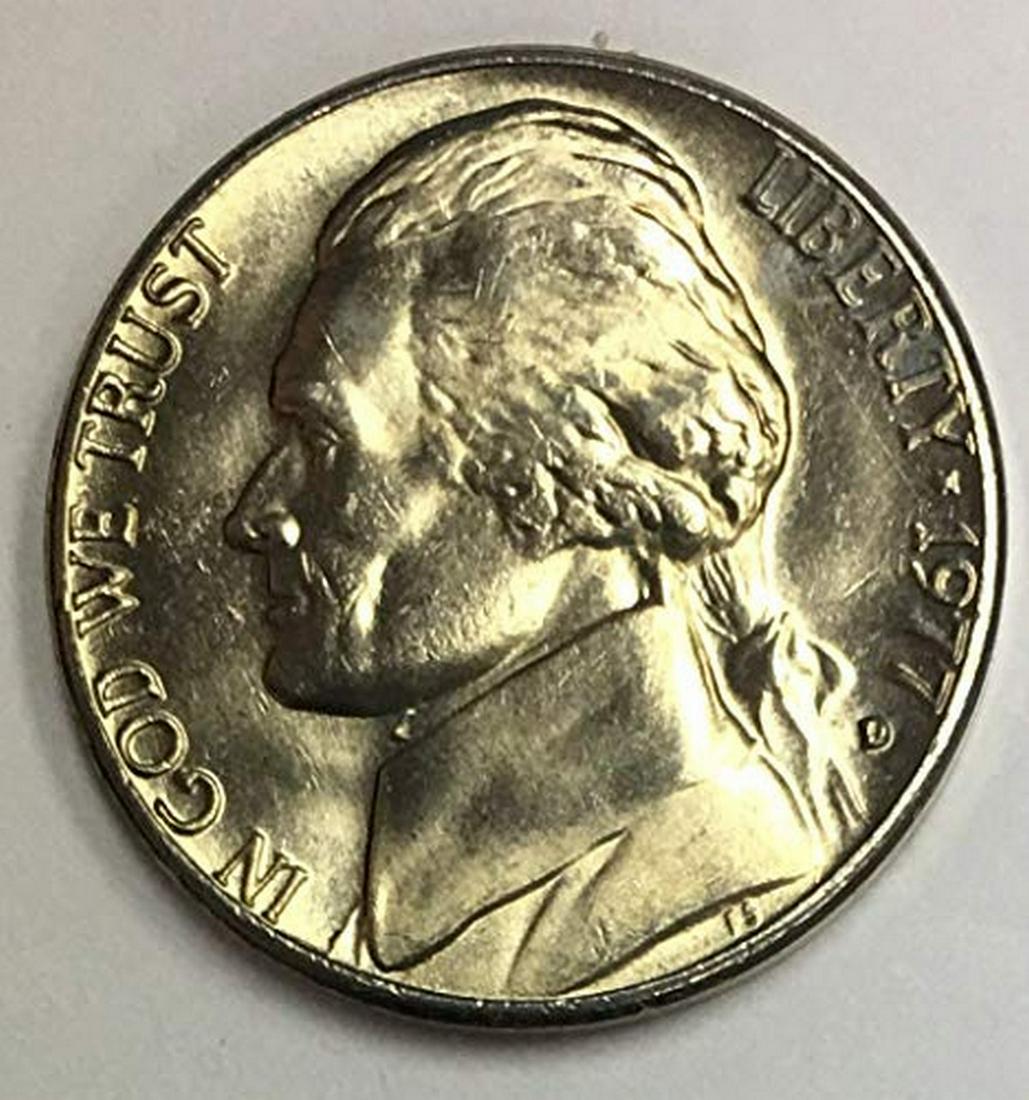 1977 D Jefferson Nickel Five-Cent Piece BU (1 of 1)