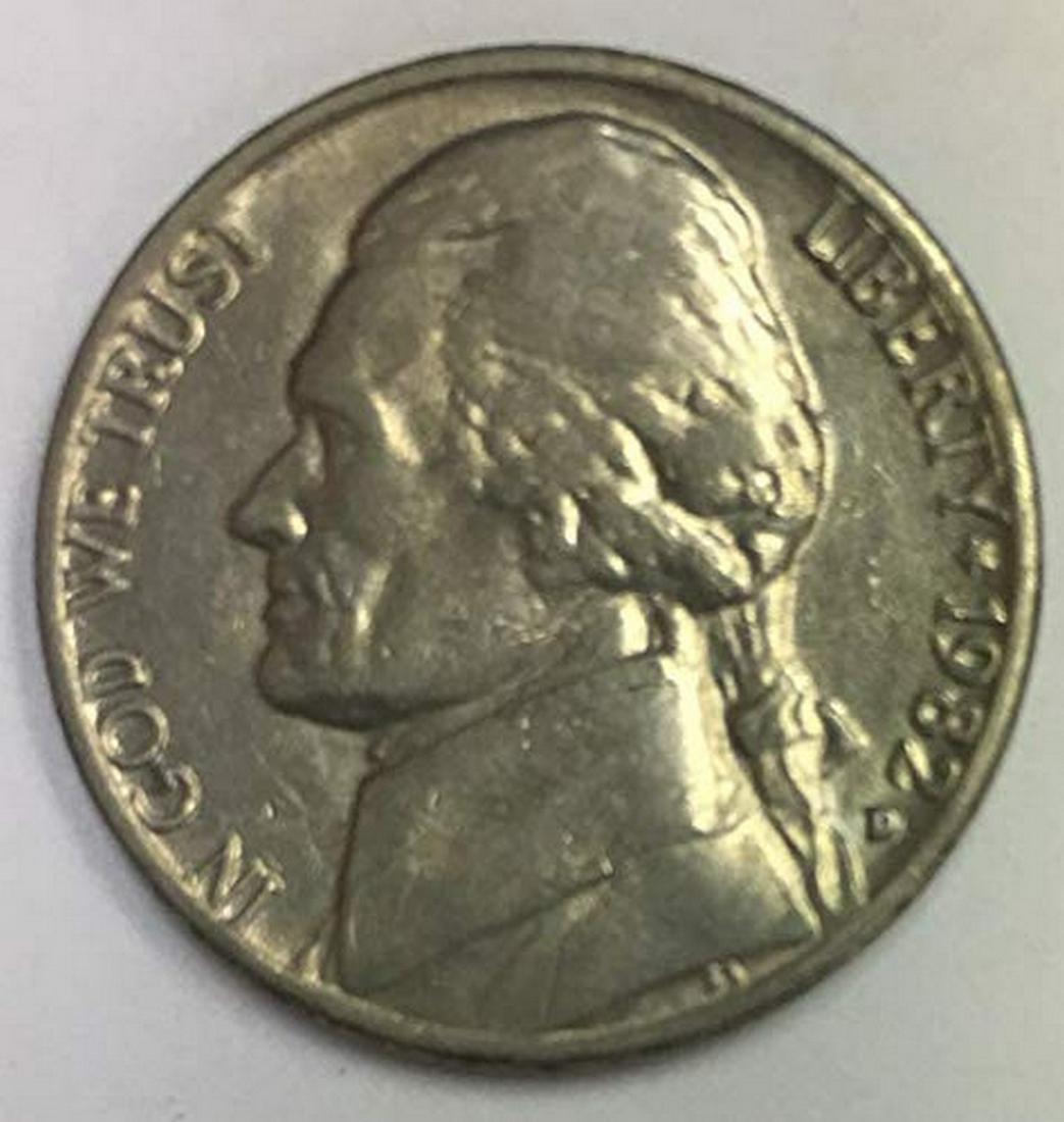 1982 D Jefferson Nickel Five-Cent Piece BU (1 of 1)
