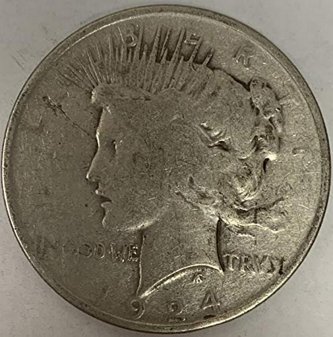 1924 P Peace Silver Dollar Average Circulated $1 G-VG (1 of 1)