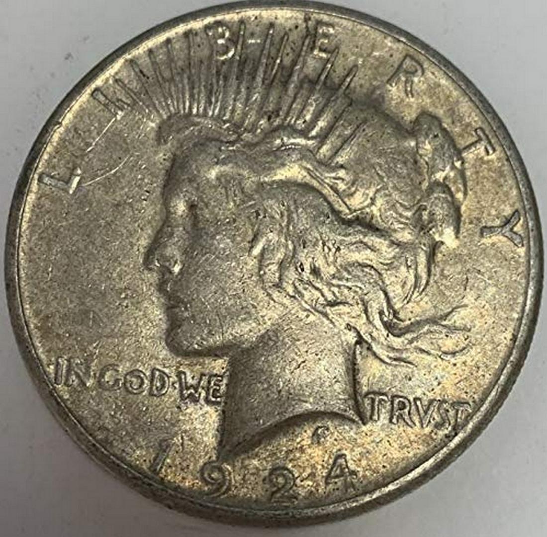 1924 S Peace Silver Dollar Average Circulated $1 VF-XF (1 of 1)
