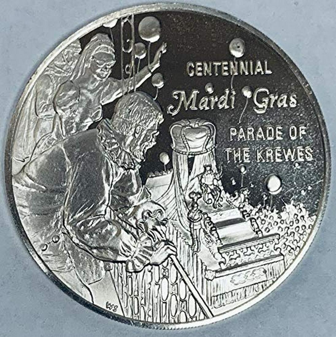 1972 Commemorative Mardi Gras Centennial Sterling Medal (1 of 2)