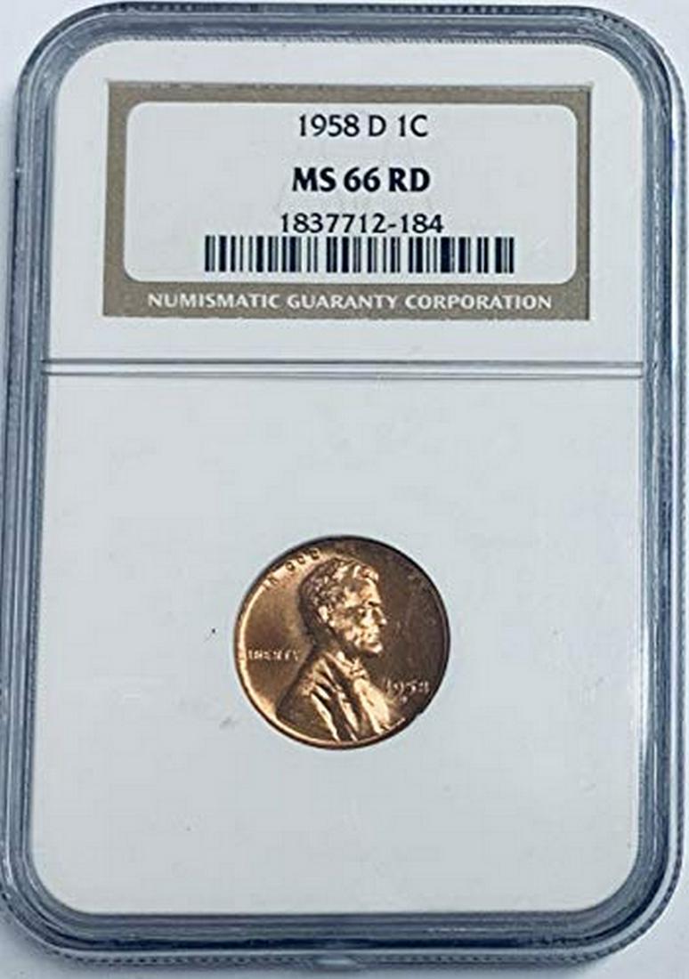1958-D 1c Lincoln Cent NGC MS66RD (1 of 2)