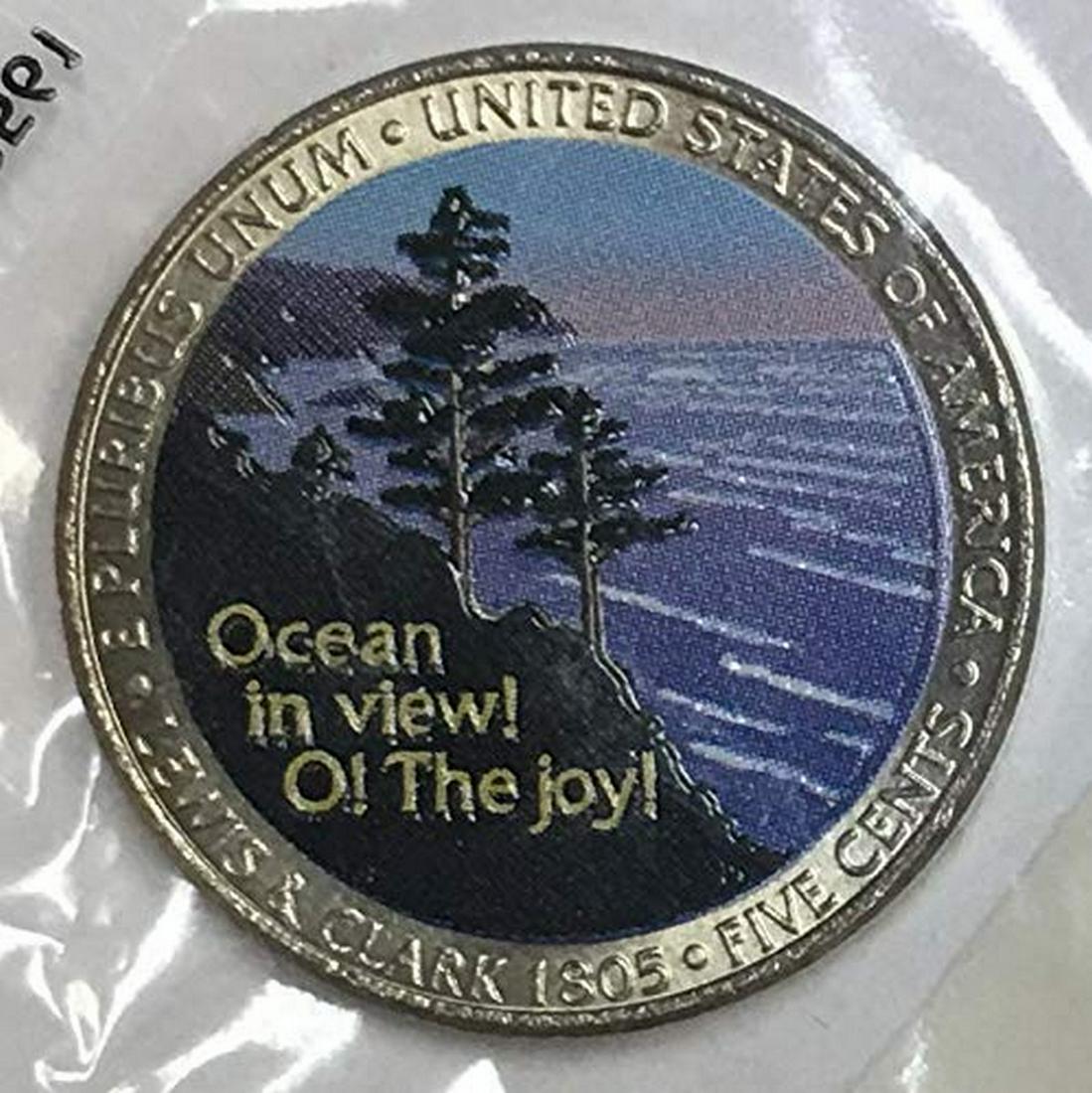 2005 P Colorized Westward Journey Jefferson Ocean in: 2005-P Colorized Westward Journey Jefferson Ocean in View Nickel