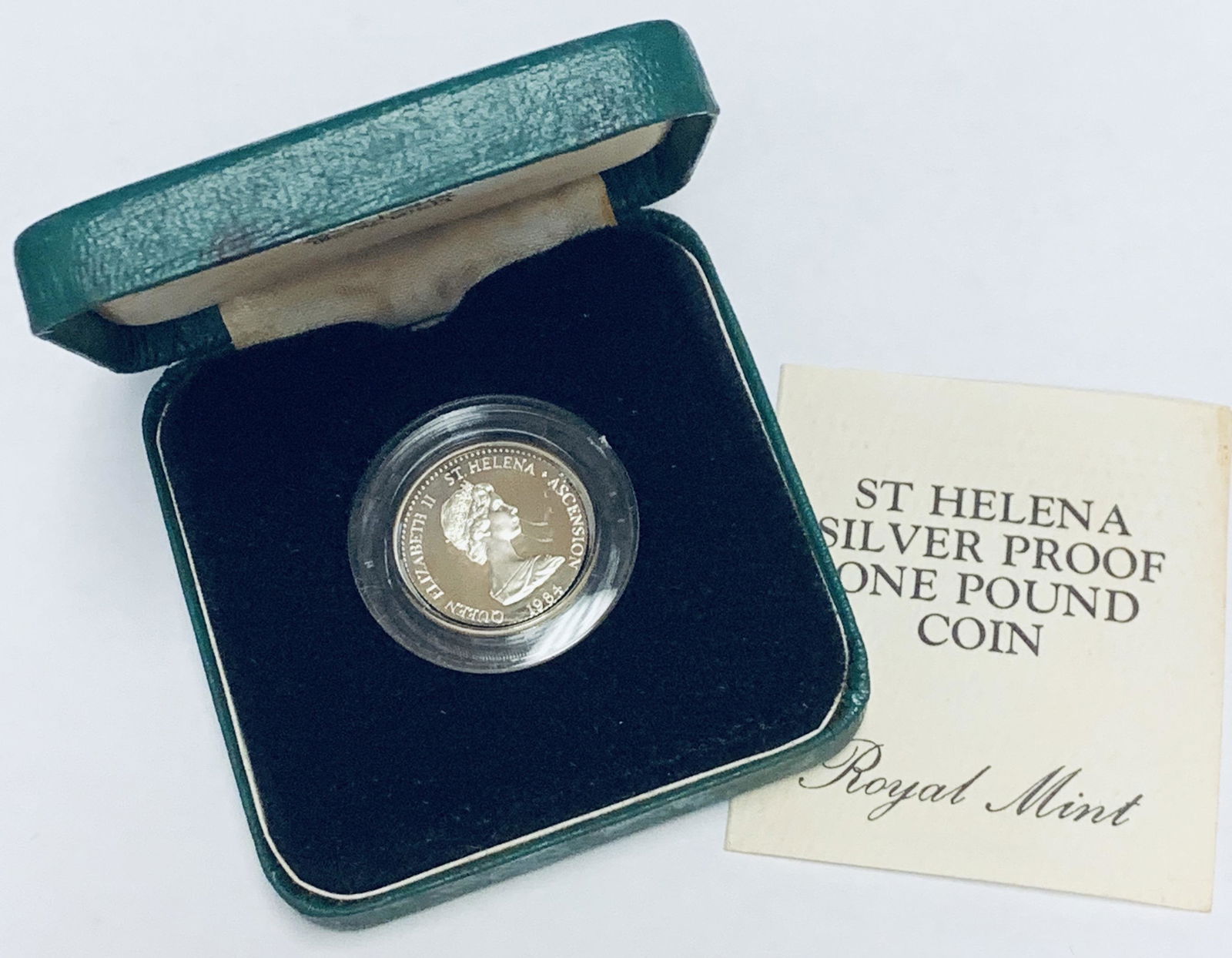 1984 Saint Helena Silver Proof One Pound Piedfort Royal (1 of 5)