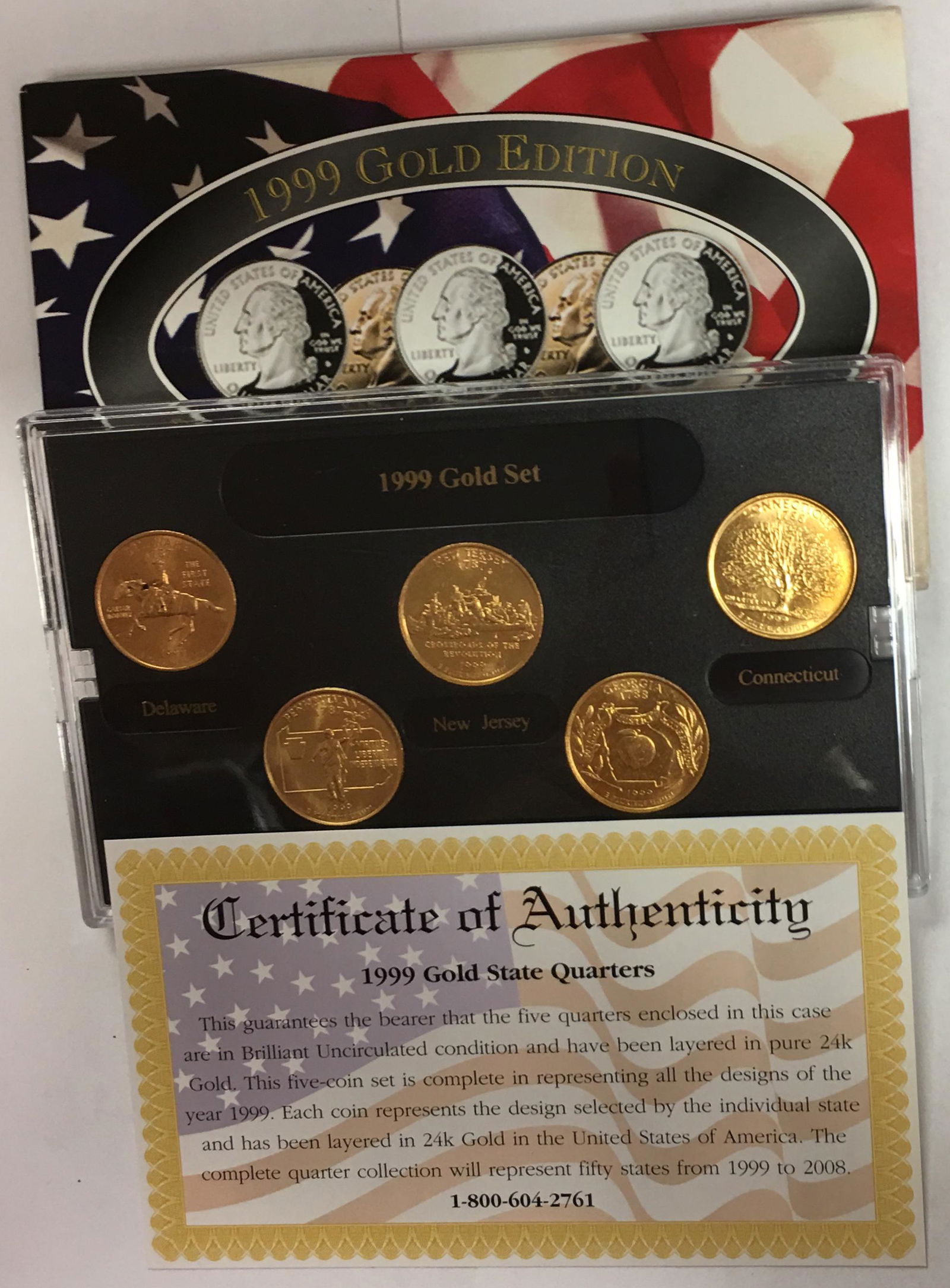 1999 D Gold Edition State Quarter Collection w/Box BU (1 of 4)
