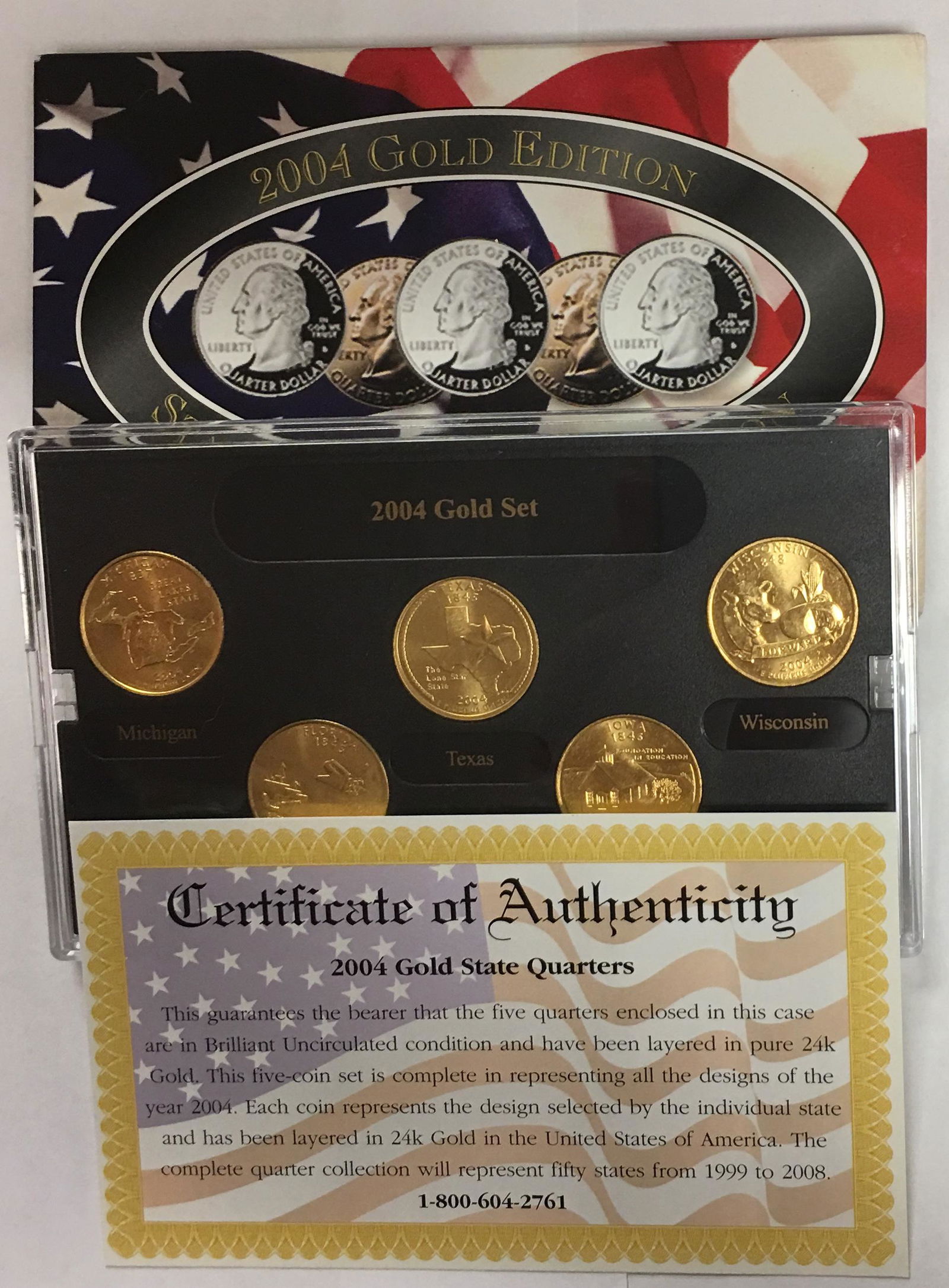 2004-D Gold Edition State Quarter Collection w/Box BU (1 of 4)
