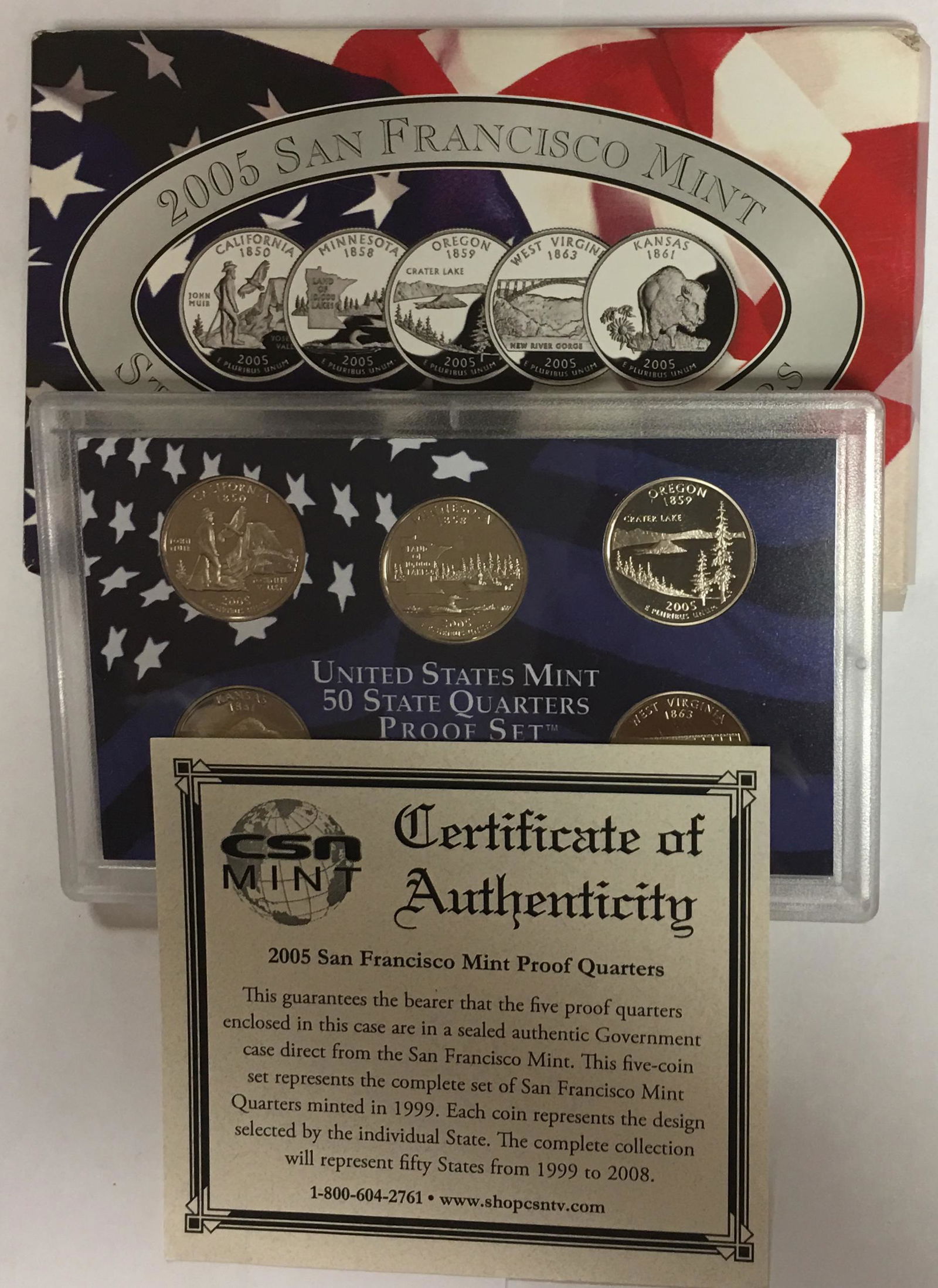 2005-S San Francisco Mint State Clad Proof Quarters (1 of 4)