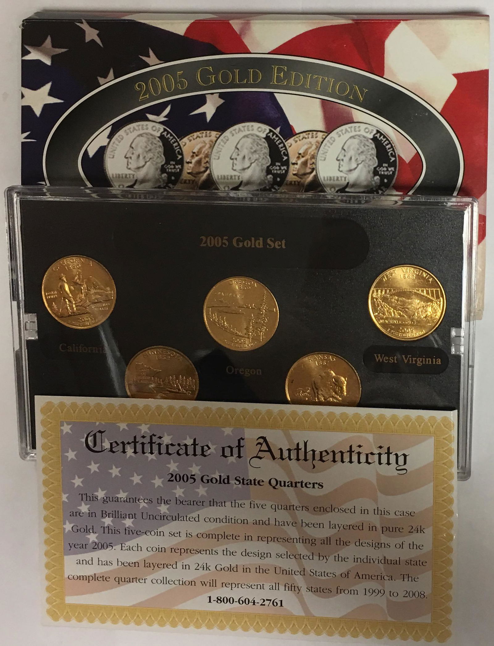 2005-D Gold Edition State Quarter Collection w/Box BU (1 of 4)