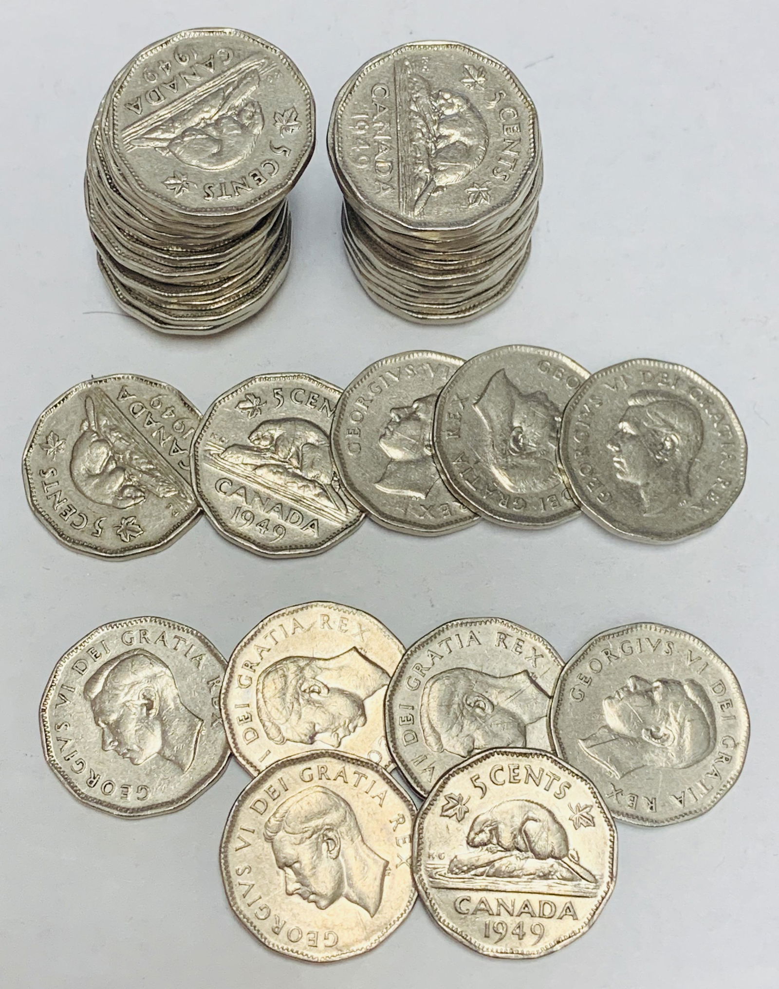 1949 Canada Nickels Roll of 40 coins George VI - (1 of 3)