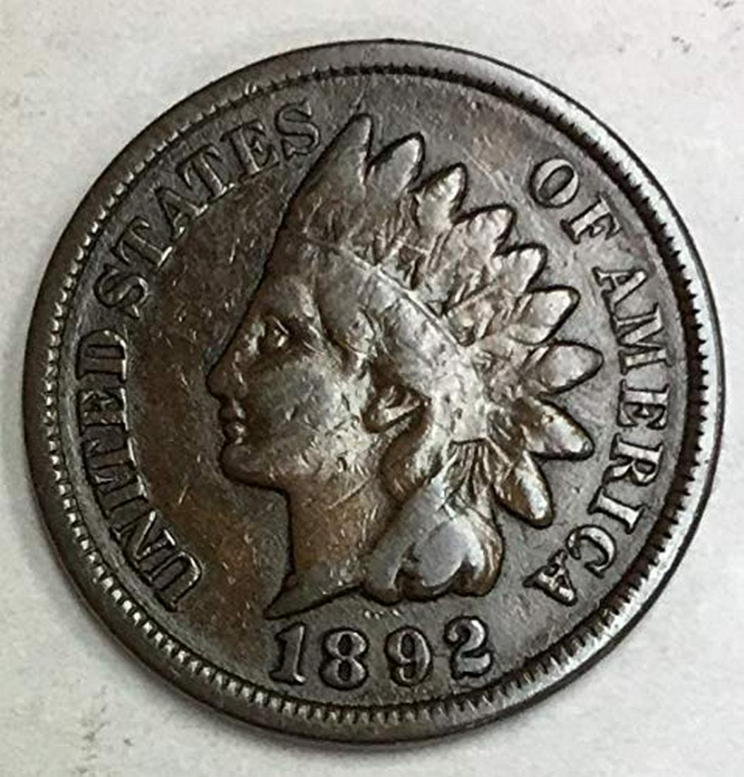 1892 Indian Head Cent 1c Fine (1 of 1)