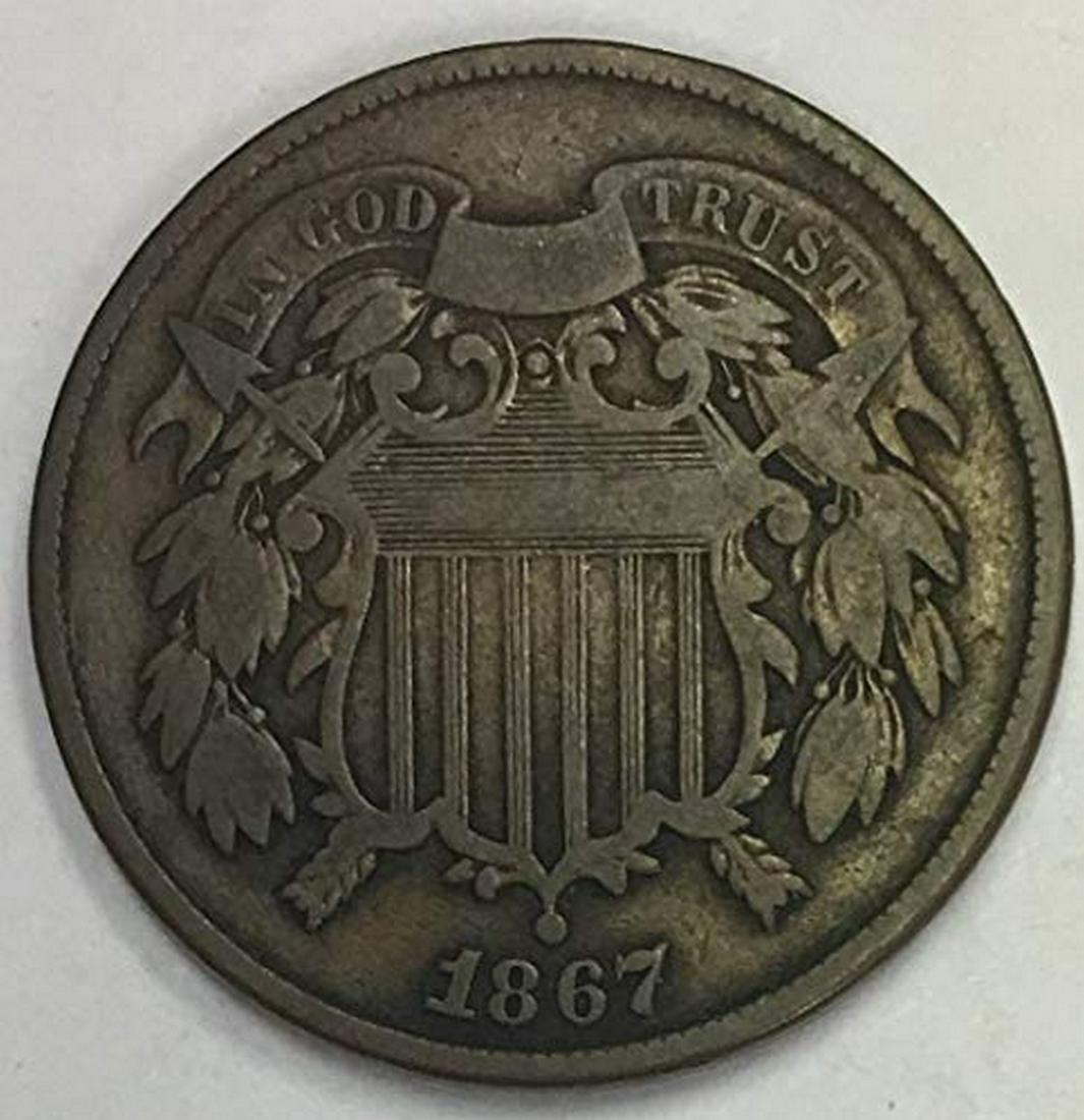 1867 Two-Cent Pieces Average Circulated 2c G-VG (1 of 1)
