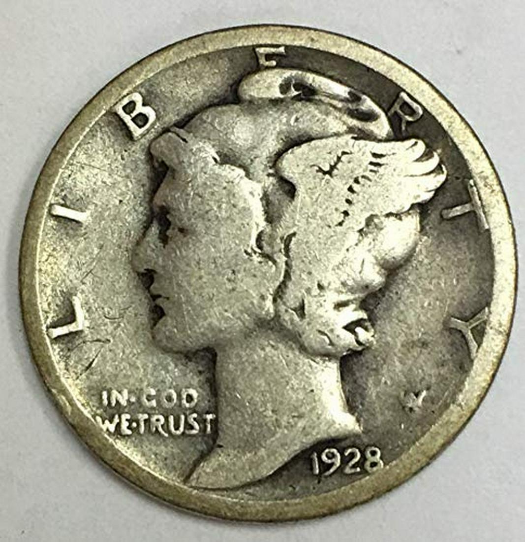 1928 P Mercury Dime 90% Silver 10c Average Circulated (1 of 1)