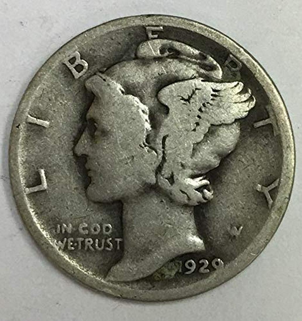 1929 D Mercury Dime 90% Silver 10c Average Circulated (1 of 1)