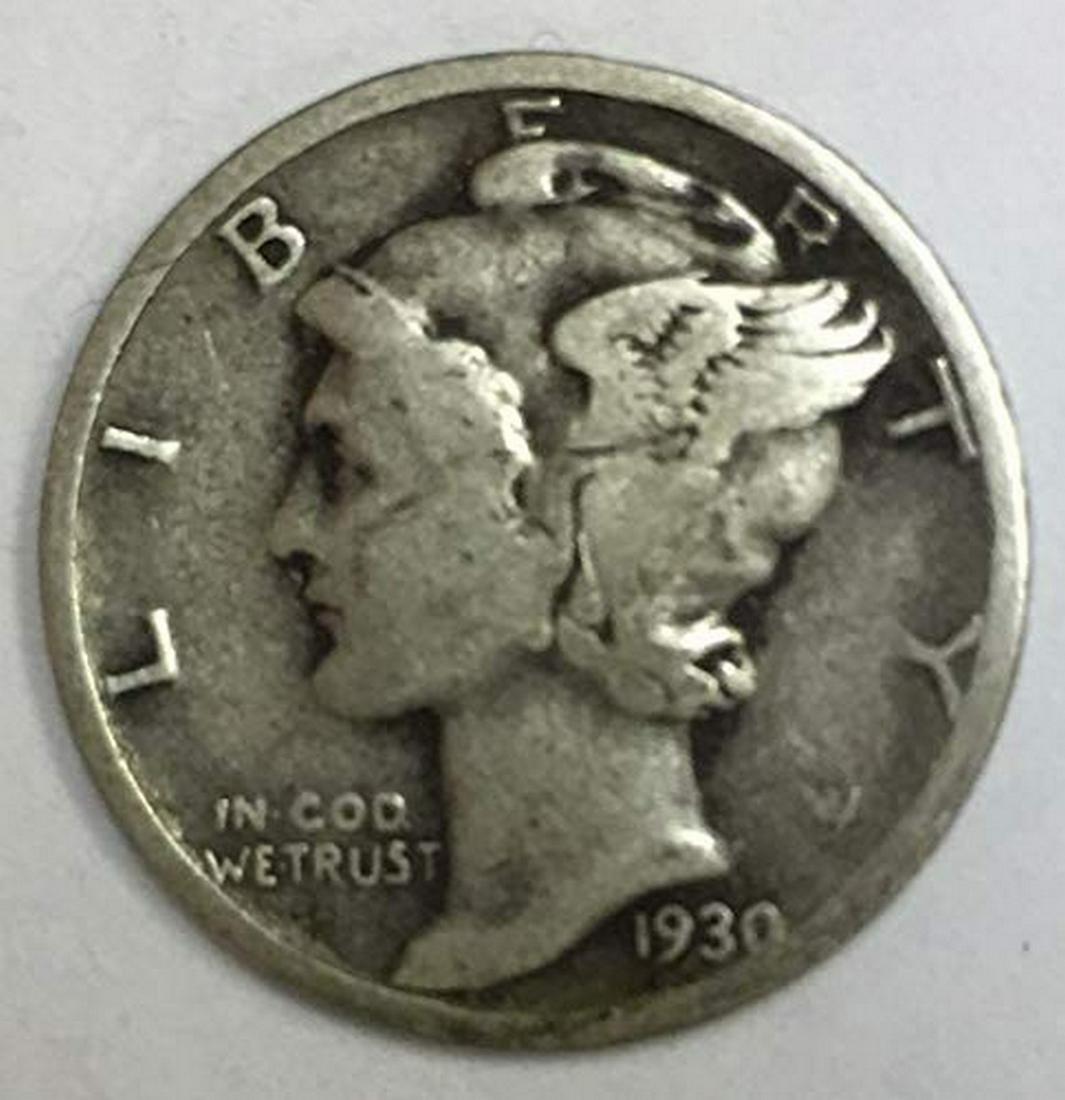 1930 P Mercury Dime 90% Silver 10c Average Circulated (1 of 1)