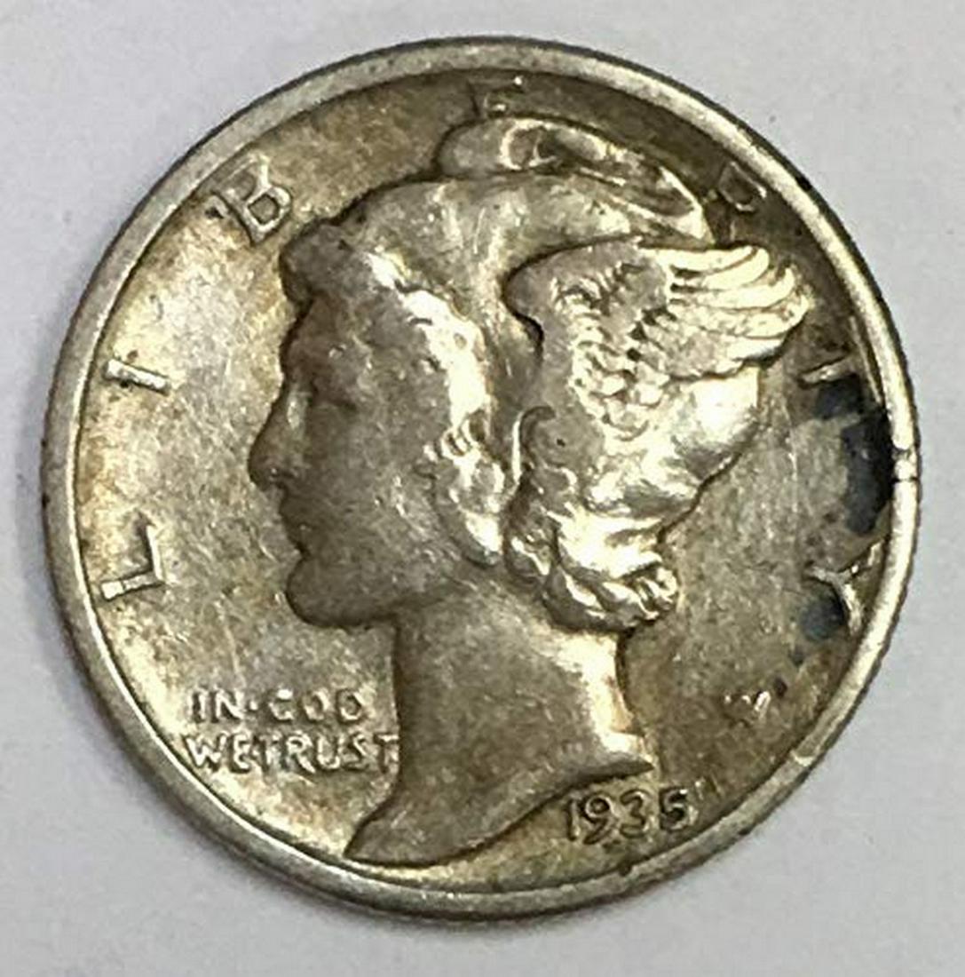 1935 P Mercury Dime 90% Silver 10c Fine (1 of 1)