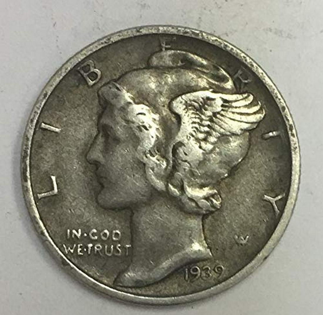 1939 D Mercury Dime 90% Silver 10c VF (1 of 1)