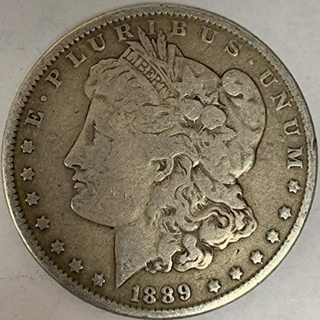 1889 P Morgan Silver Dollar Average Circulated $1 G-VG (1 of 1)