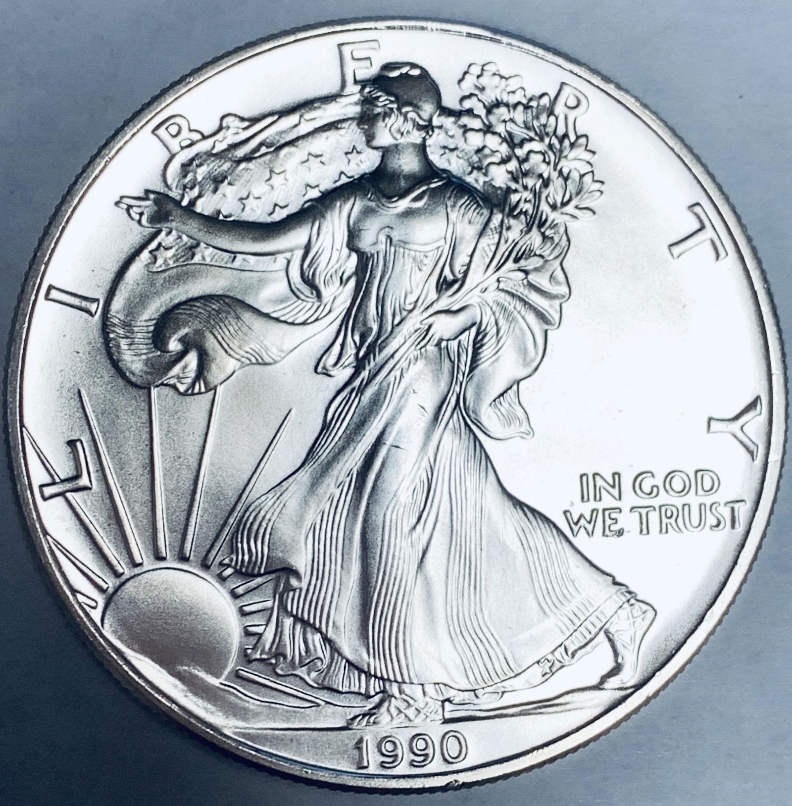 1990 $1 American Silver Eagle 1oz BU (1 of 2)
