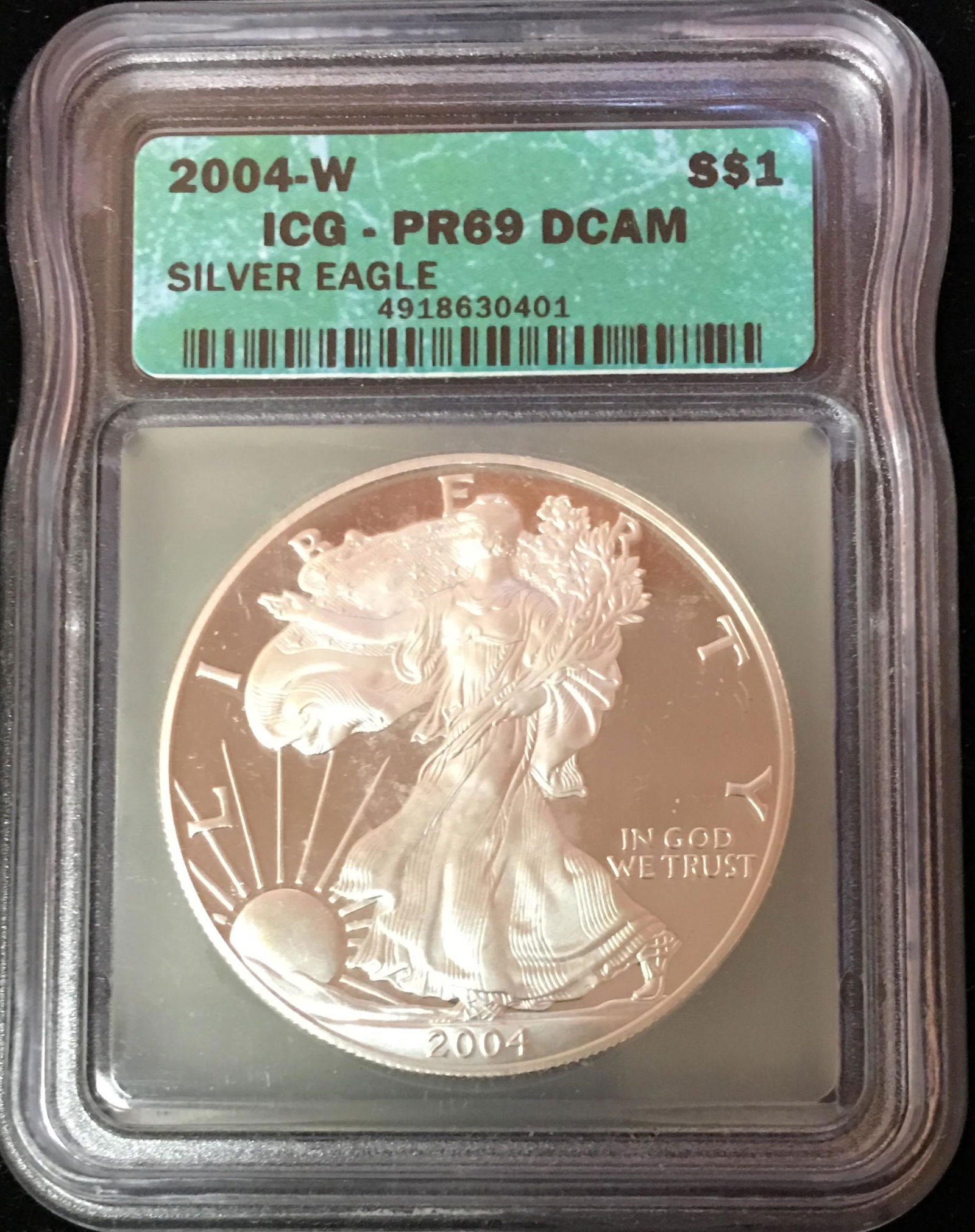 2004-W $1 Proof American Silver Eagle ICG PR69DCAM (1 of 2)